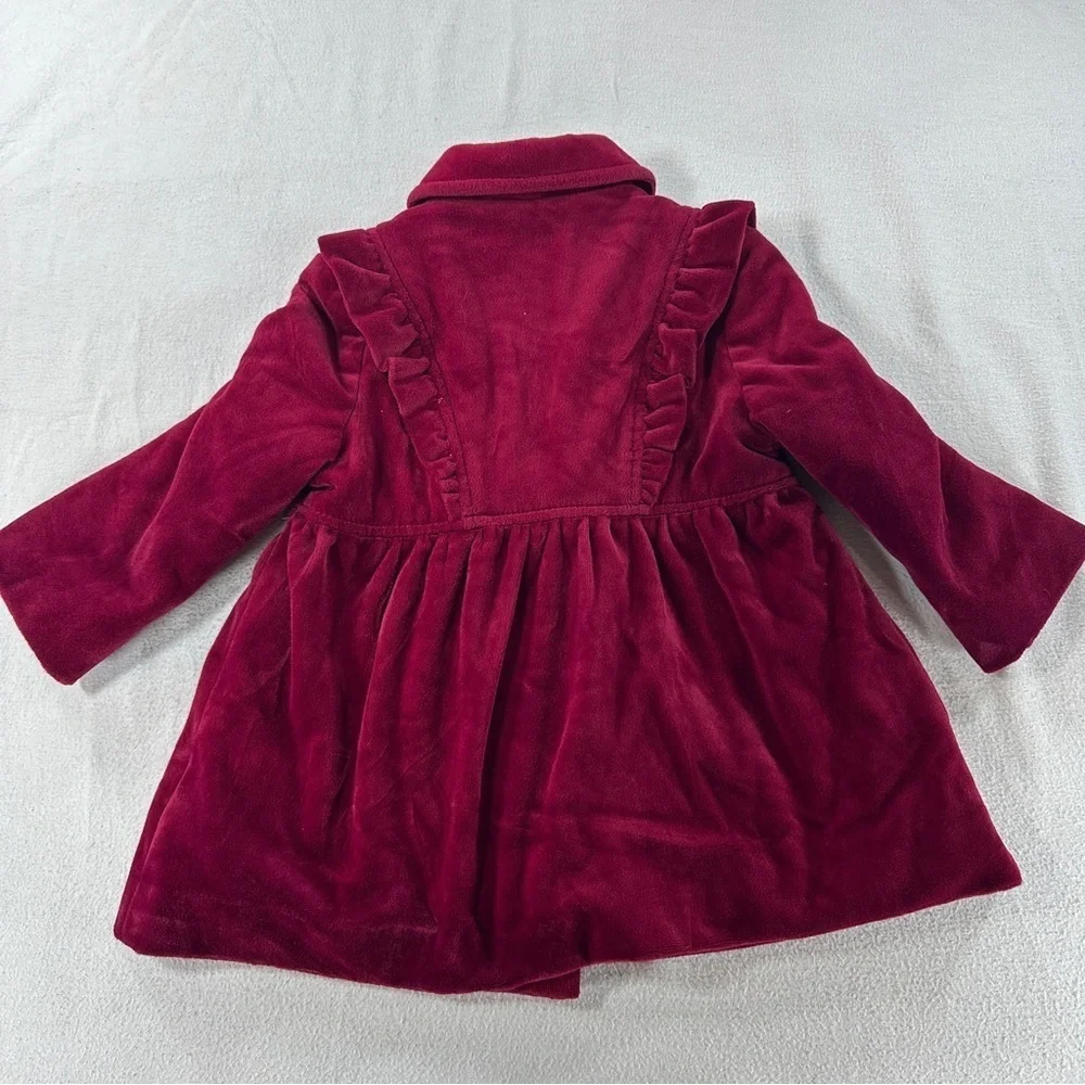 Vintage Cute Togs New York Velvet Cranberry Coat Double Breast Sz 3